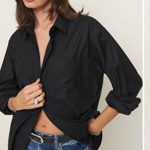 Reformation black blouse top shirts SZ S